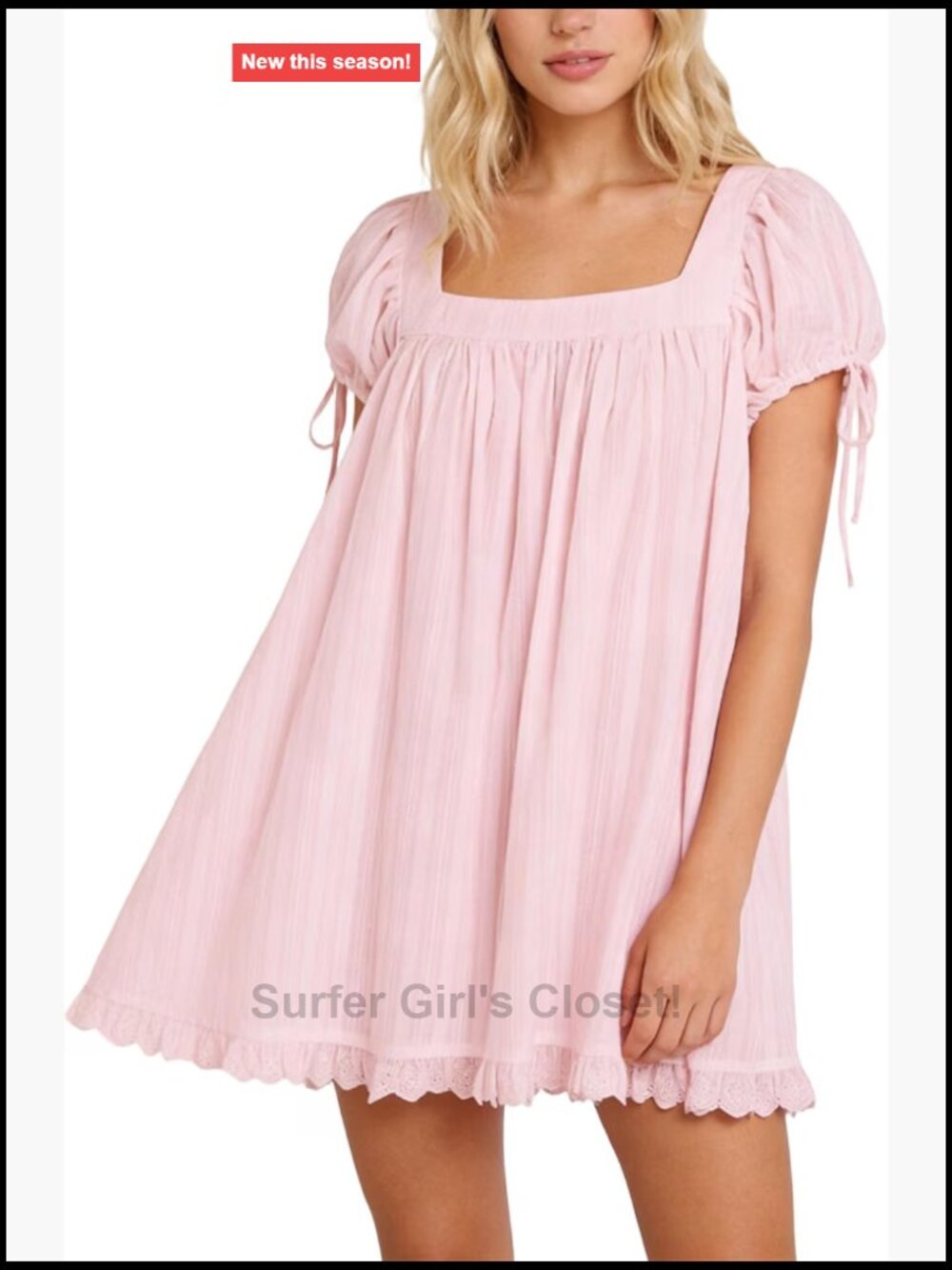 Women's Square Neck Babydoll Top Cotton Ruffle Blouse Short Sleeve